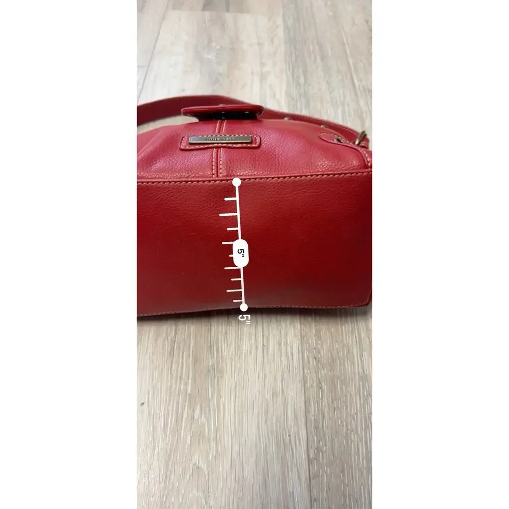 Nine West Red Studded Grommet Shoulder Bag Y2K Faux Leather Purse